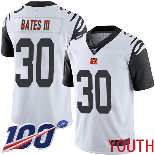 Cincinnati Bengals Limited White Youth Jessie Bates III Jersey NFL Footballl #30 100th Season Rush Vapor Untouchable->youth nfl jersey->Youth Jersey